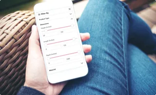 Art Van Furniture shopping filters and search UI